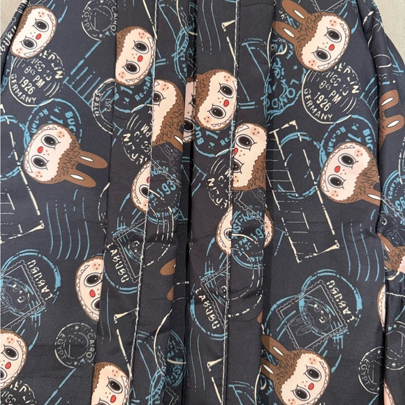 Labubu Black Backpack with adorable travel stamp design, Brand New With Tags - Picture 8 of 11